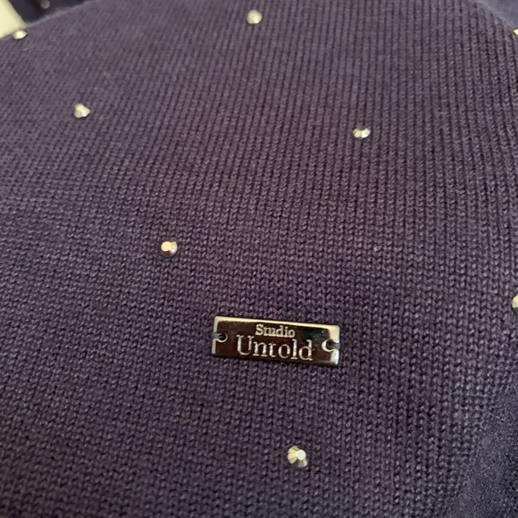 Studio Untold Navy scoop neck sweater, sparkly - Picture 5 of 7